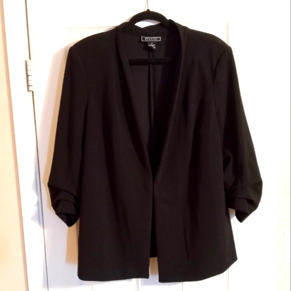 NYCC 1X Black 3/4 sleeve Blazer